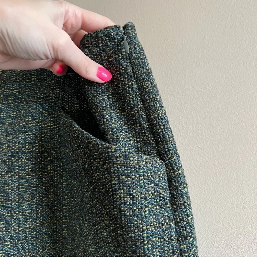 ✨‎ Outback Red Women’s Green Tweed Mini Skirt 10
